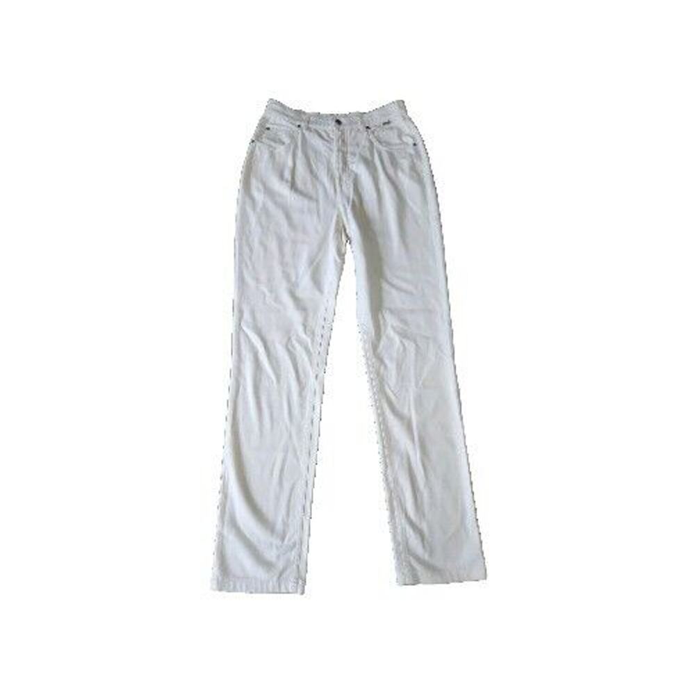 Escada Sport Women's High Waisted Straight Legs Pants Ivory US 6 IT 38